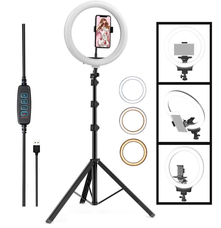 10 inchi ring lite with 6 feet height tripod stand