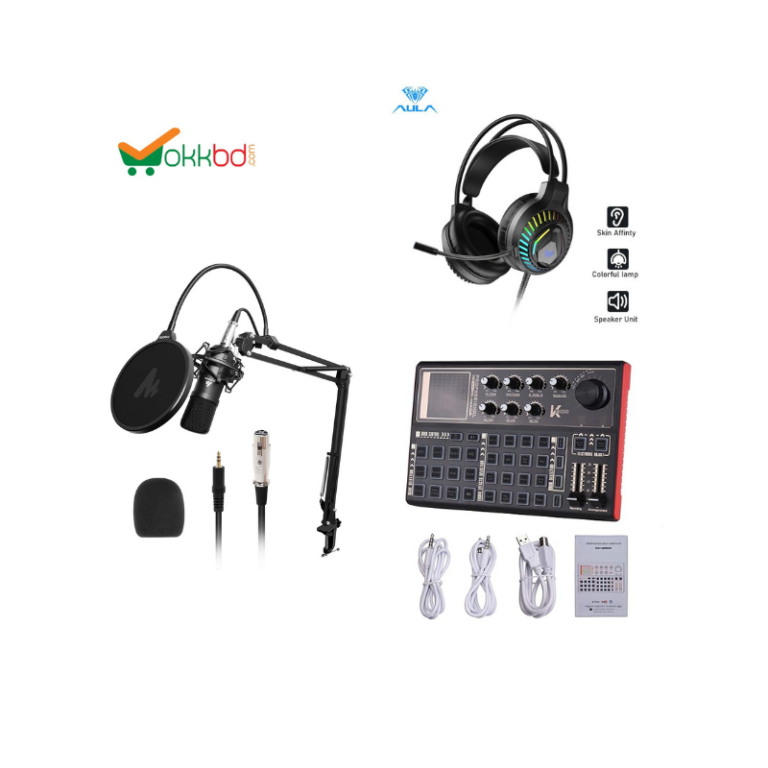 Mauno AU-03 Condenser microphone with SK300 live sound card