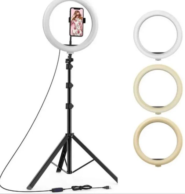 14 Inch LED Dimmable Selfie Ring Light with Aluminum Alloy Tripod Stand