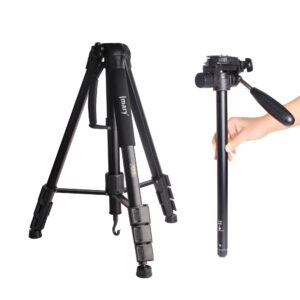 Jmary KP-2264 Upto 6ft Height Professional Aluminum Tripod, Monopod for All DSLR Cameras (Black)