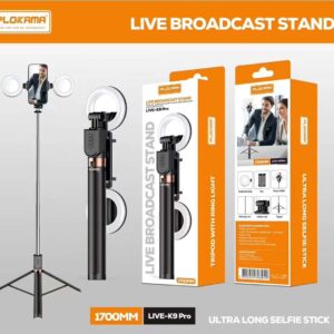 K9 Pro Bluetooth 1.7M LED 4 in 1 Tripod LED Remote Control Tripod 170cm Selfie Stick