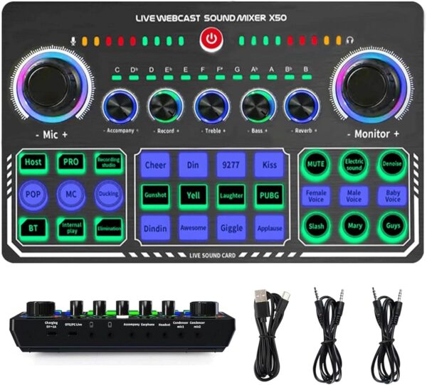 X50 Audio mixer voice changer for live streaming