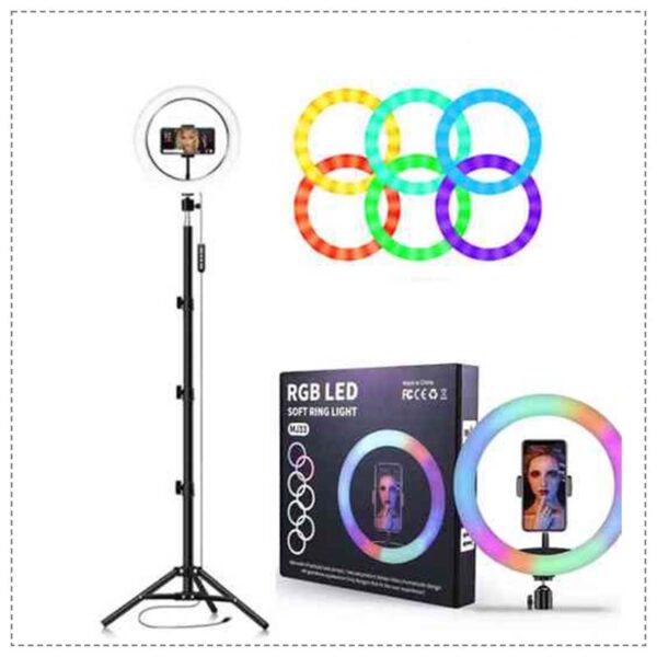 MJ33 13 inch RGB LED SOFT RING LIGHT WITH PHONE HOLDER - Image 2