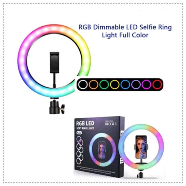 MJ33 13 inch RGB LED SOFT RING LIGHT WITH PHONE HOLDER - Image 3