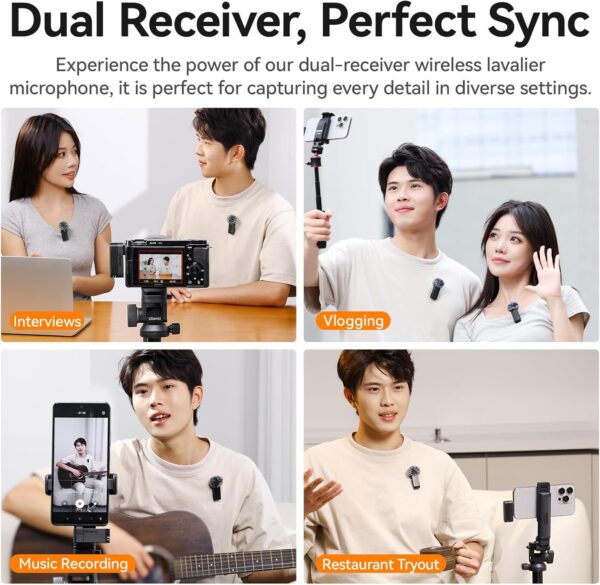 ULANZI A100 Wireless Lavalier Microphone Lapel Mic for Camera and Phone - Image 3