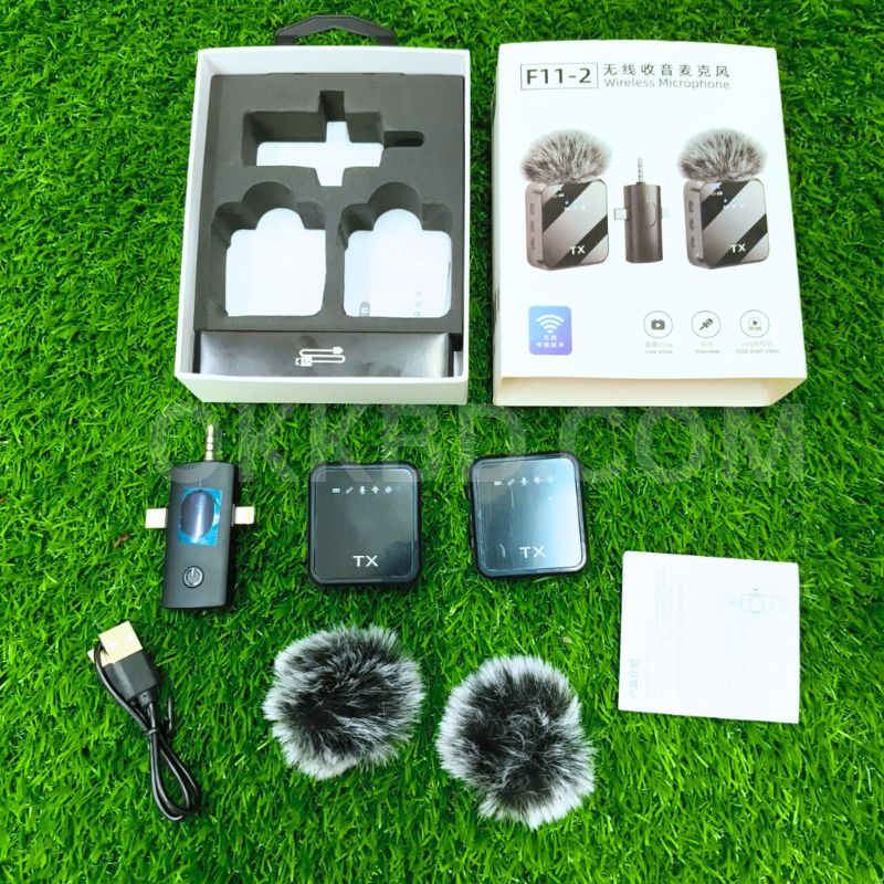 F11-2 Wireless Collar Microphone with 99% Noise Cancellation for iPhone, Android & Type-C Devices - Image 2