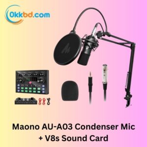 Maono AU-A03 Condenser Microphone Kit + V8s Professional Sound Card