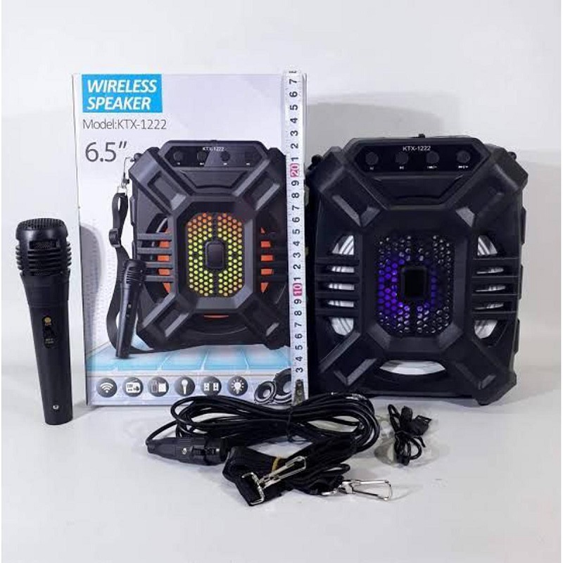 GTS-1222 Handle RGB Lights Portable Bluetooth Karaoke Speaker 6.5 Inch, 1200mAh, 10W - Image 3