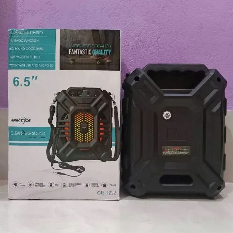 GTS-1222 Handle RGB Lights Portable Bluetooth Karaoke Speaker 6.5 Inch, 1200mAh, 10W - Image 2