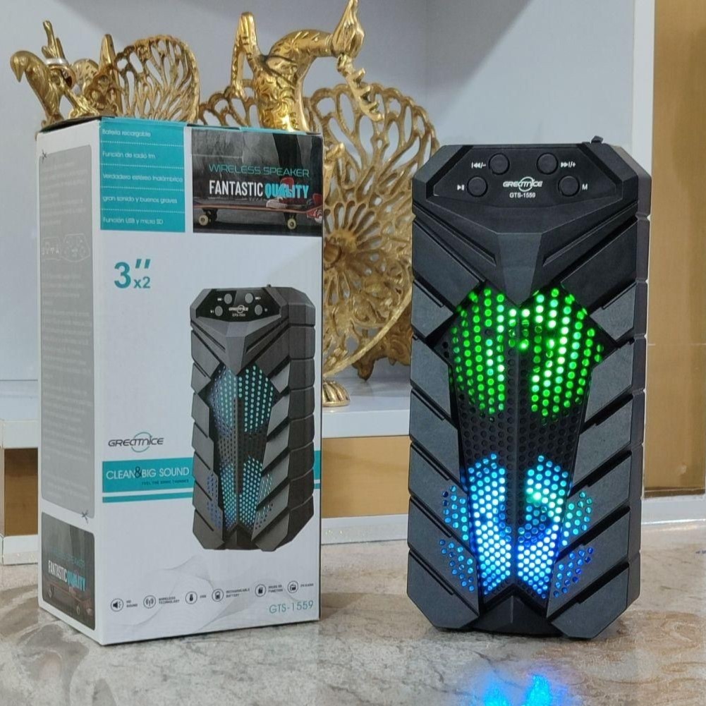 GTS-1559 Bluetooth Speaker  Dual 3” Portable Wireless Speaker with FM & TWS